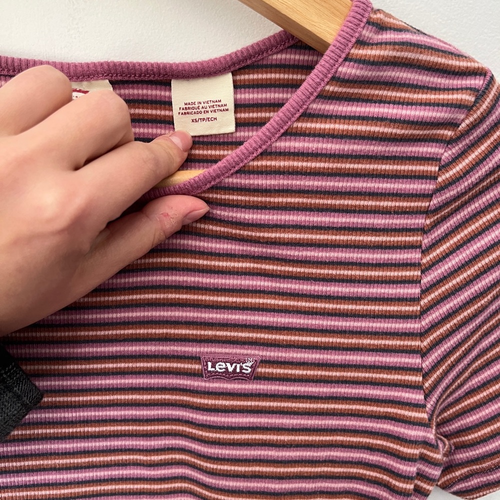 LEVIS Women Striped T-shirt Size Xs - Picture 3 of 5
